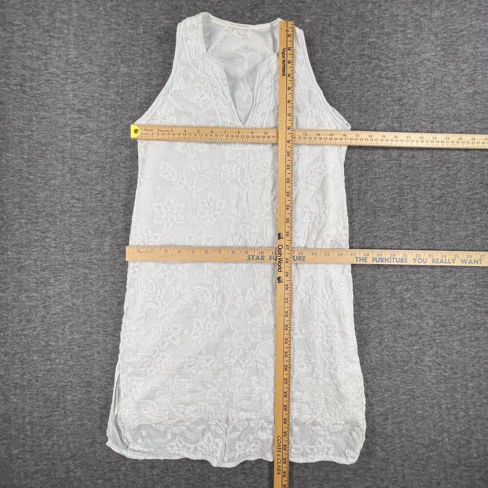 Juliet Dunn London White Embroidered Sleeveless Mini Dress Size 1 S Resort Boho - Picture 6 of 16